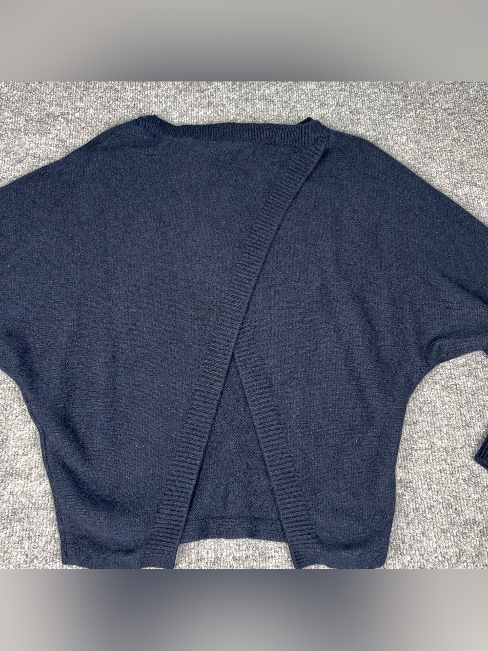 Nordstrom Collection 100% Cashmere Sweater Small Navy Black Open Back* Chic City